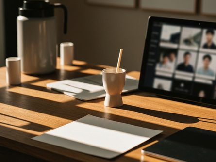 스마트폰과 그래프 차트, 동전이 놓인 책상 위 비즈니스 분석 장면