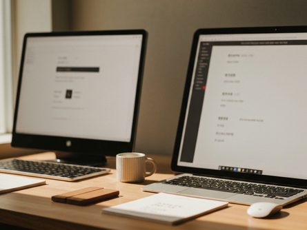 손으로 잡은 스마트폰과 신용카드 클로즈업, 흐릿한 책상 배경