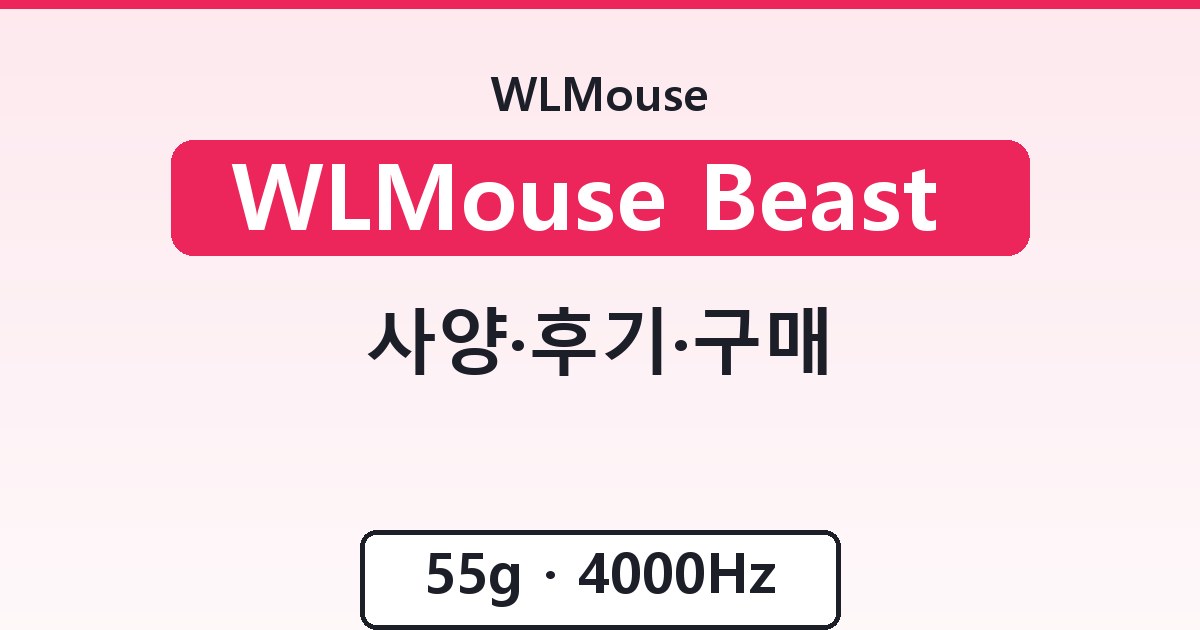 WLMouse Beast X Pro - 사양·후기·구매 가이드