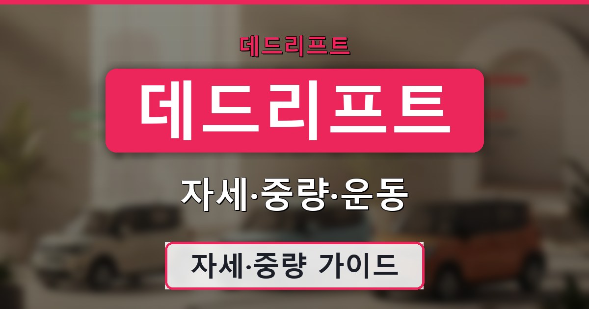 데드리프트 - 자세·중량·운동 가이드